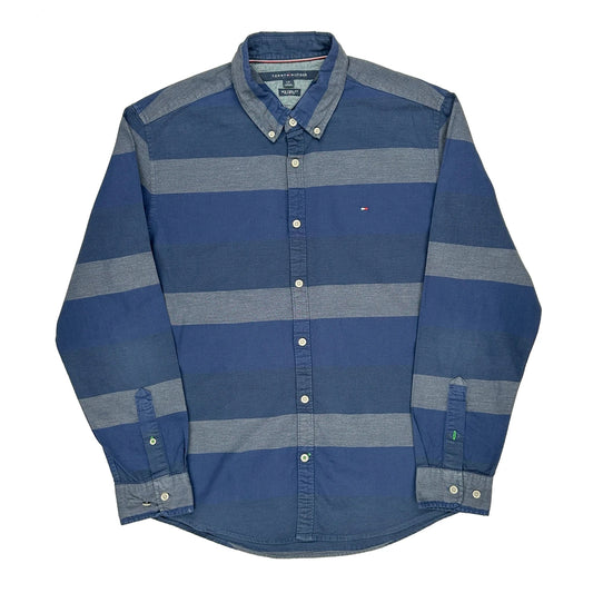 Tommy Hilfiger Striped Shirt - Large Blue Cotton