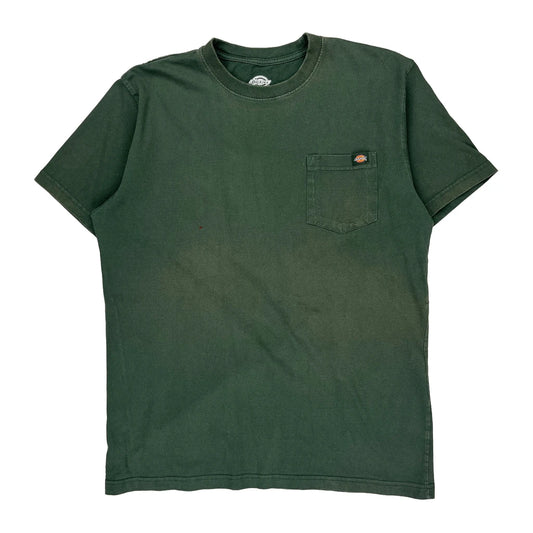 Dickies T-Shirt - Large Green Cotton