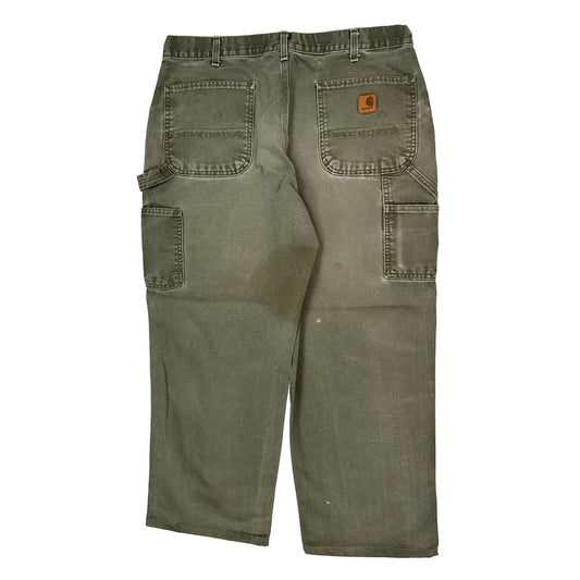 Carhartt Carpenter Trousers - 36W 30L Green Cotton