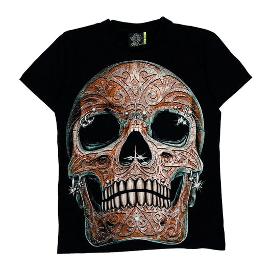 Glow In The Dark Rock Eagle Single Stitch T-Shirt - Small Black Cotton
