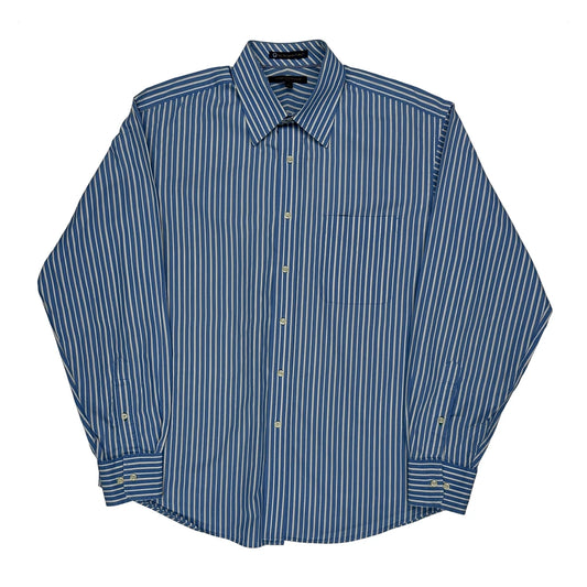 Tommy Hilfiger Striped Shirt - Large Blue Cotton