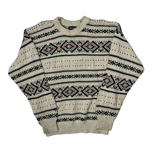 Vintage Van Heusen Jumper - Large Cream Cotton