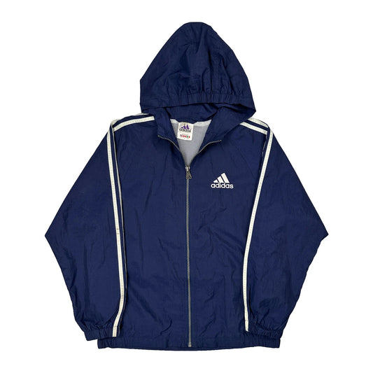 Adidas Windbreaker - Large Blue Polyester