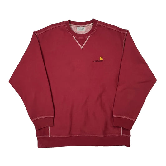 Carhartt Sweatshirt - Large Red Cotton
