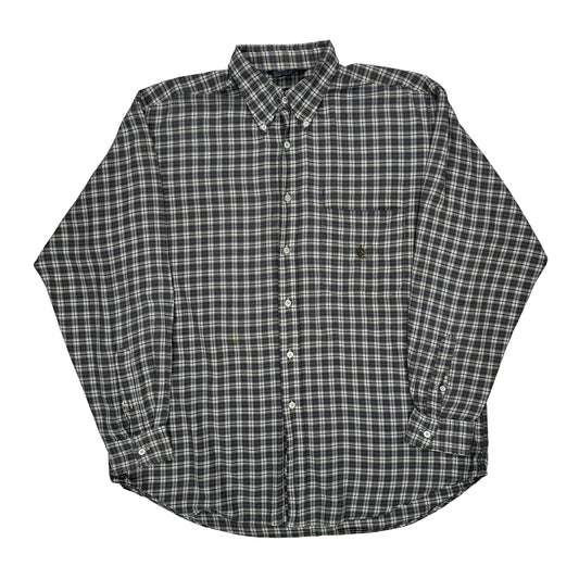 Nautica Checked Shirt - Large Grey Cotton