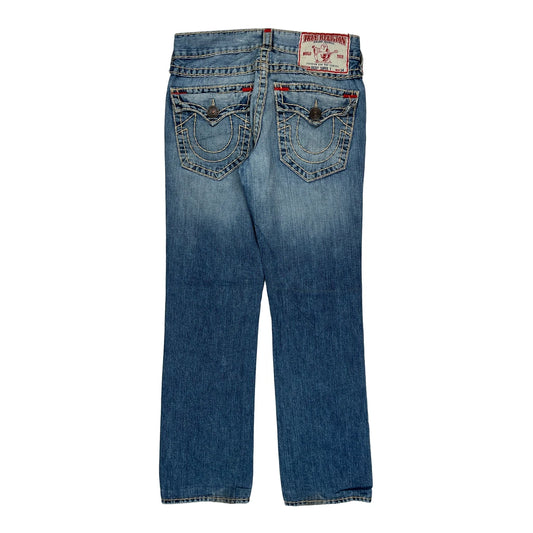 True Religion Contrast Stitch Jeans - 32W 32L Blue Denim
