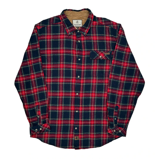 Tall Legendary Whitetails Checked Flannel Shirt - XL Red Cotton