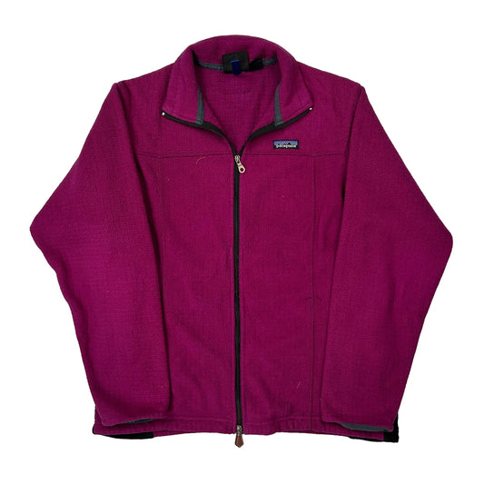 Vintage 90S Made In USA Patagonia Polartec Fleece Jacket - Medium Purple Polyester