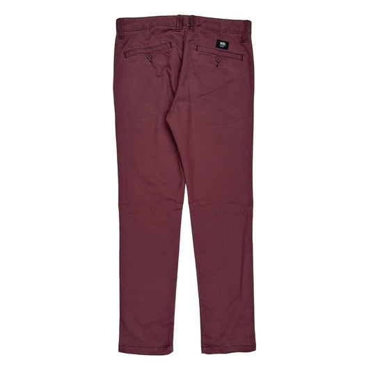 Vans Chinos - 32W 30L Burgundy Cotton