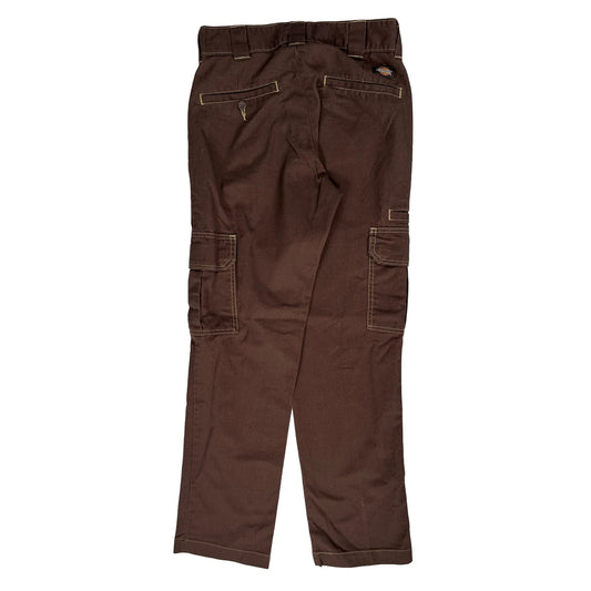 Dickies Cargo Trousers - 26W 30L Brown Polyester Blend