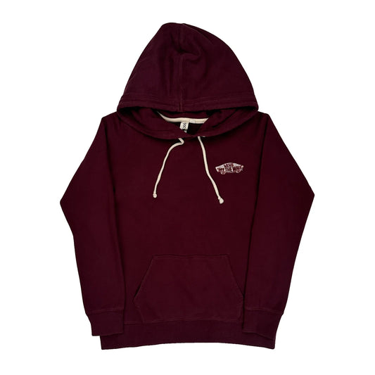 Off The Wall Vans Hoodie - Small Burgundy Cotton