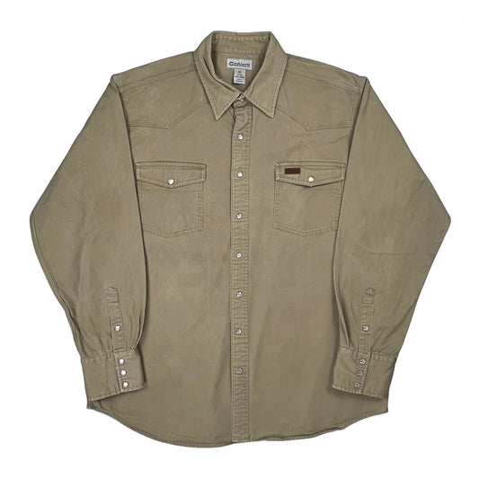 Tall Carhartt Shirt - XL Beige Cotton