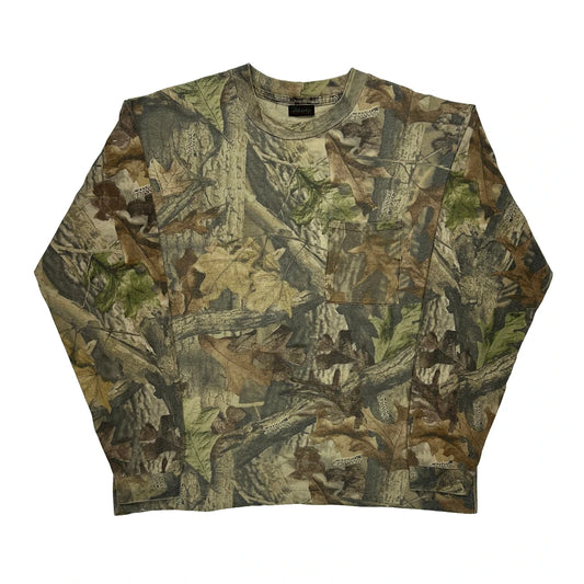 Vintage Liberty Long Sleeve T-Shirt - Large Camo Cotton