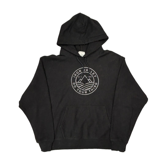 Reverse Weave Champion Graphic Hoodie - XL Black Cotton Blend