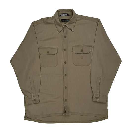 Nautica Shirt - Large Beige Cotton