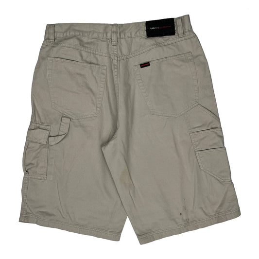 Vintage Fubu Cargo Shorts - 34W 12L Beige Cotton