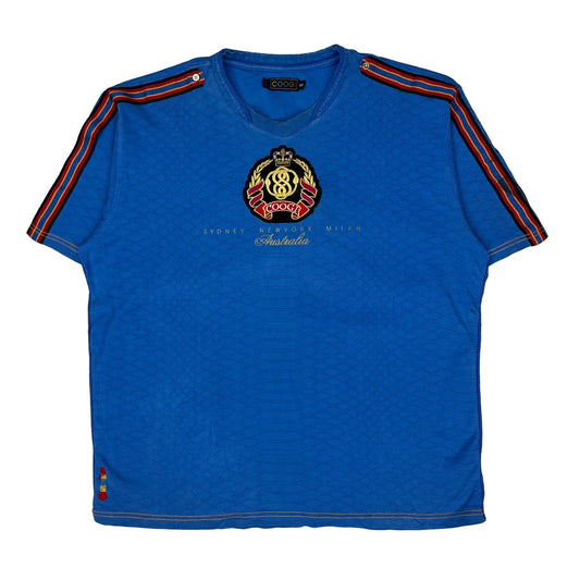 Coogi Graphic T-Shirt - 2XL Blue Cotton