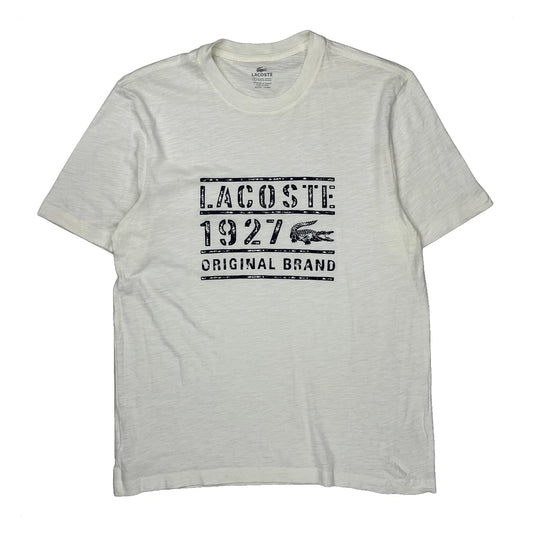 Vintage Original Brand Lacoste Graphic T-Shirt - XL White Cotton Blend