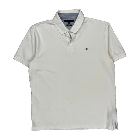 Vintage Tommy Hilfiger Slim Fit Polo Shirt - XL White Cotton