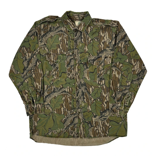 Vintage Mossy Oak Camo Shirt - Large Green Cotton