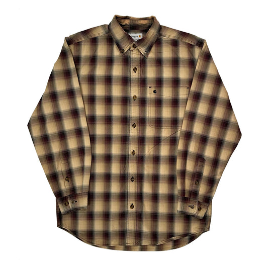 Vintage Carhartt Checked Flannel Shirt - Medium Beige Cotton