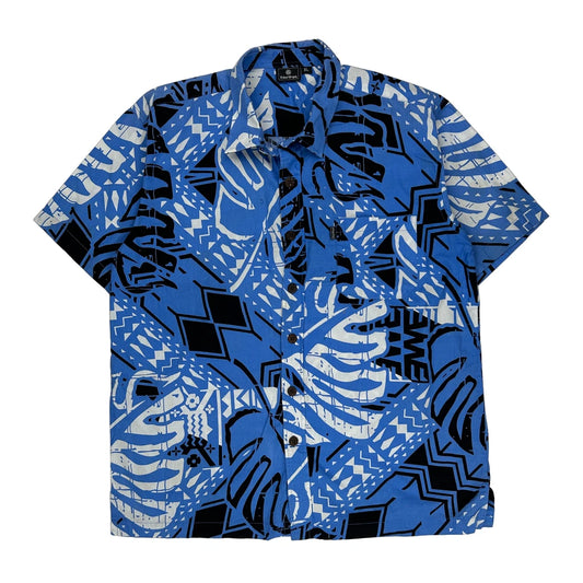 Tribal Origin Hawaiian Shirt - XL Blue Cotton