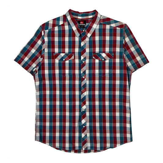 Quiksilver Checked Short Sleeve Shirt - 2XL Multicoloured Cotton