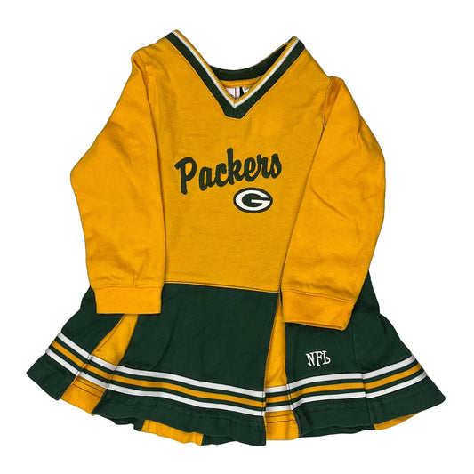 Vintage Age 18 Months Packers Nfl Dress - 2XS Green Cotton
