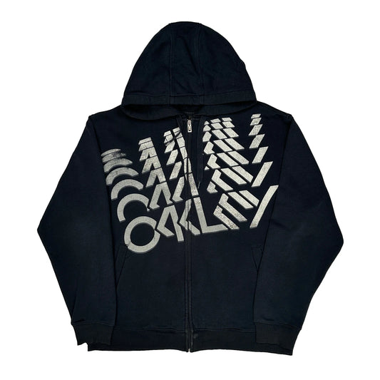 Vintage Oakley Graphic Hoodie - Medium Black Cotton