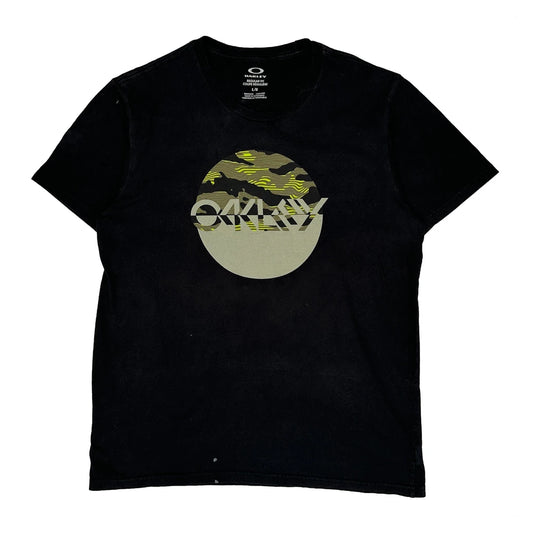 Vintage Oakley Graphic T-Shirt - Large Black Cotton