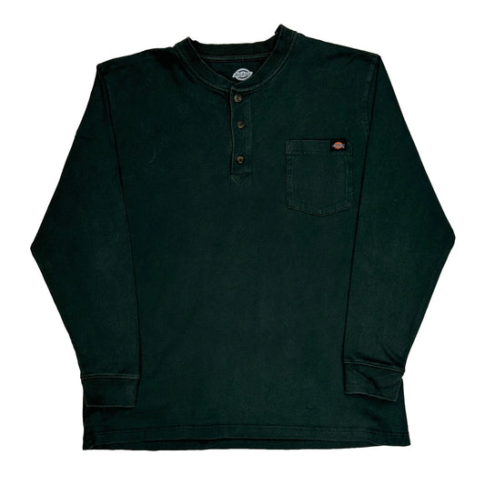 Vintage Dickies Long Sleeve T-Shirt - XL Green Cotton