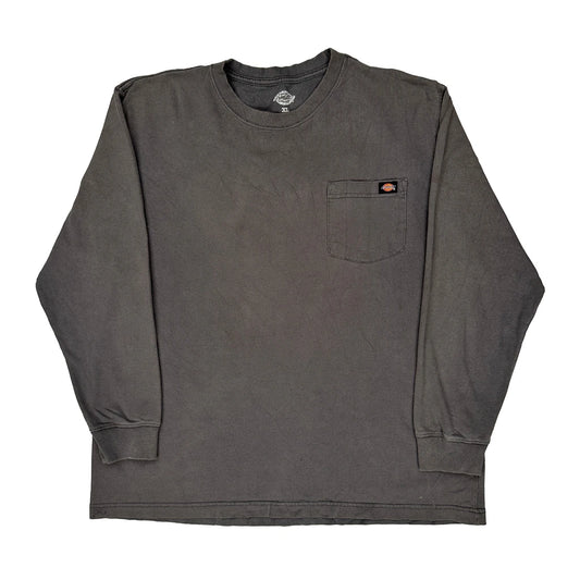 Dickies Long Sleeve T-Shirt - XL Grey Cotton