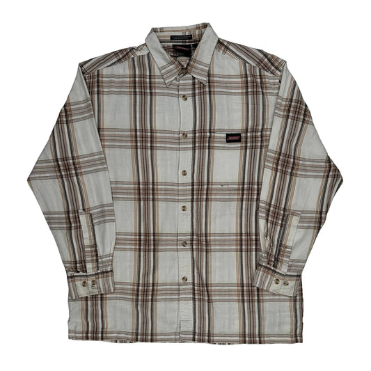 Vintage Dickies Checked Shirt - 3XL Brown Cotton Blend