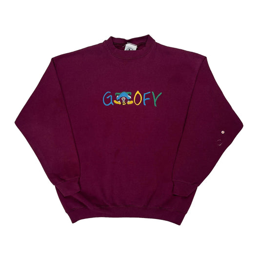 Goofy Mickey & Co. Graphic Sweatshirt - XL Burgundy Cotton