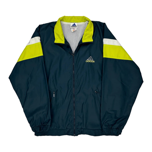 Adidas Striped Windbreaker - Medium Navy Polyester