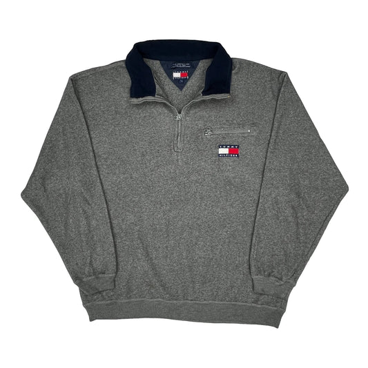 Tommy Hilfiger Spellout Fleece - Large Grey Polyester