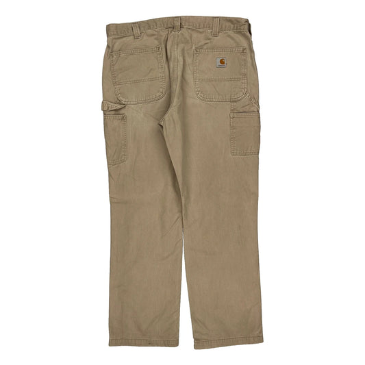 Carhartt Double Knee Carpenter Trousers - 38W 32L Beige Cotton