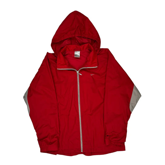 Vintage Nike Windbreaker - Large Red Polyester