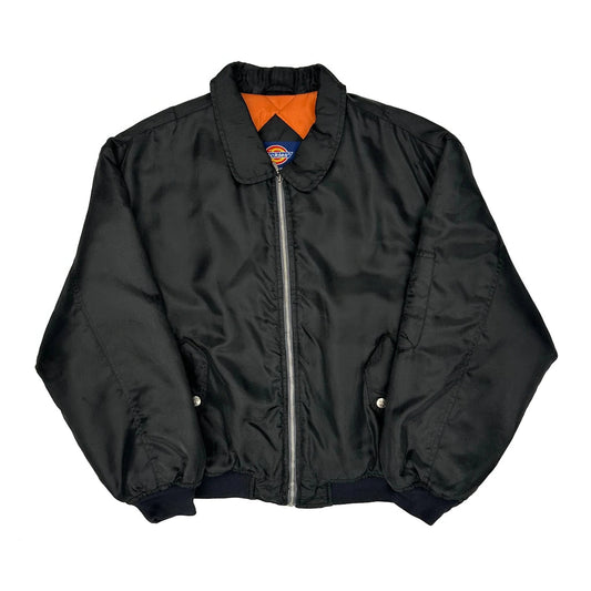 Vintage Dickies Bomber Jacket - Large Black Polyester