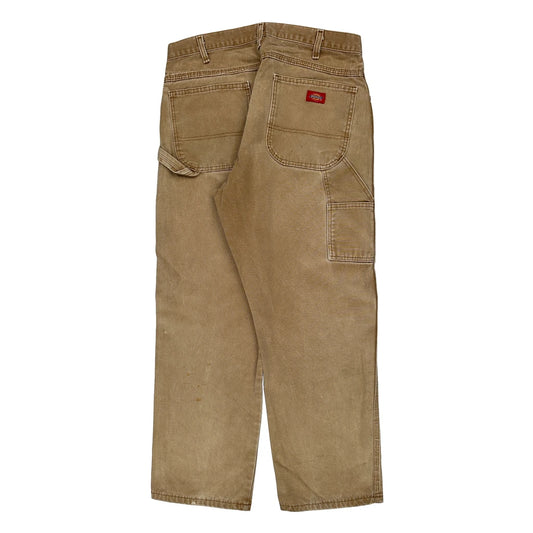 Dickies Carpenter Trousers - 34W 30L Beige Cotton