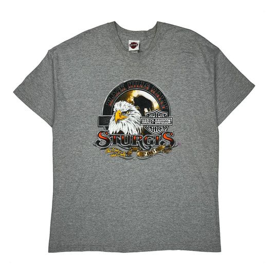 Harley Davidson Graphic T-Shirt - 2XL Grey Cotton Blend
