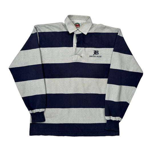 Barbarian Striped Rugby Shirt - 2XL Blue Cotton