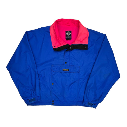 Vintage Columbia Windbreaker - XL Blue Nylon