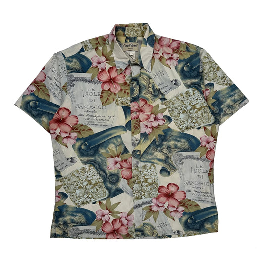 Vintage Cooke Street Floral Hawaiian Shirt - Large Multicoloured Cotton