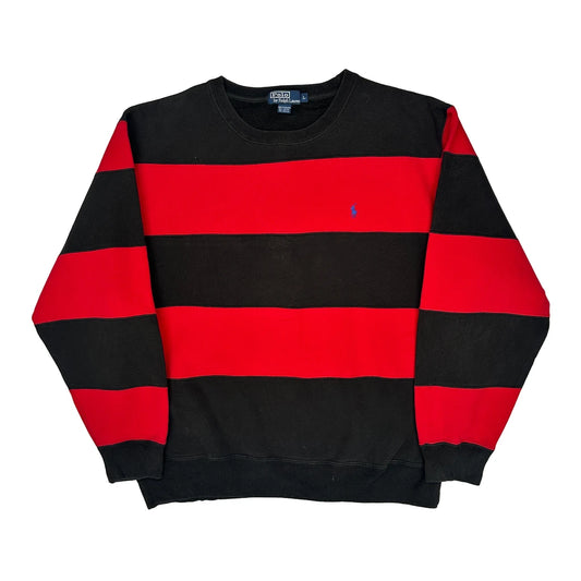 Polo By Ralph Lauren Striped Sweatshirt - Large Black Acrylic