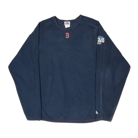 Vintage World Series 2004 Majestic Mlb Fleece - XL Navy Polyester
