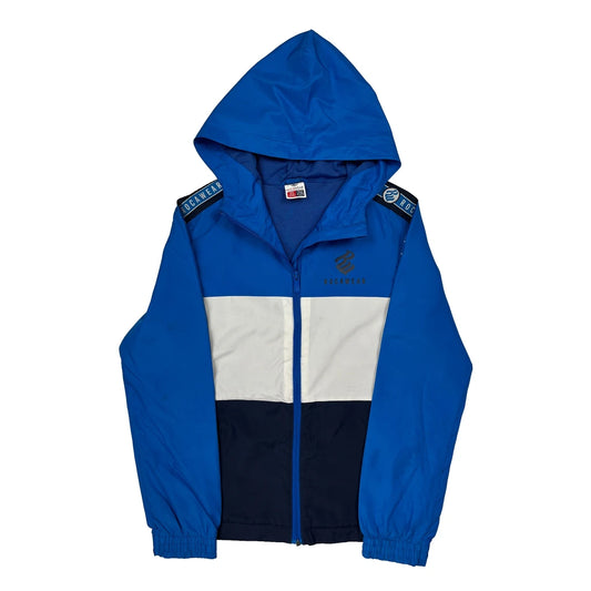 Age 10-12 Rocawear Striped Windbreaker - Medium Blue Polyester
