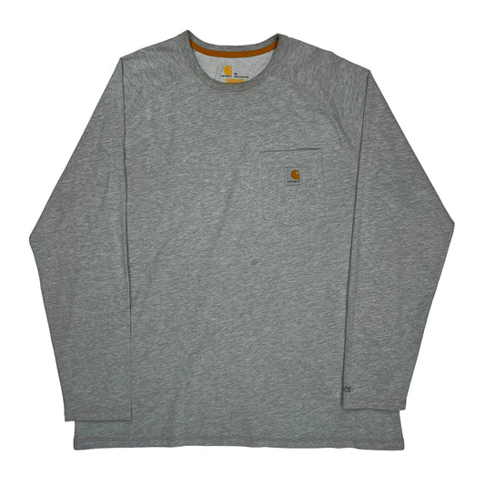 Carhartt Long Sleeve T-Shirt - XL Grey Cotton Blend