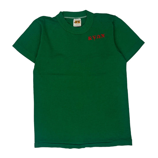 Kids Russell Athletic Ryan Embroidery T-Shirt - Small Green Cotton Blend