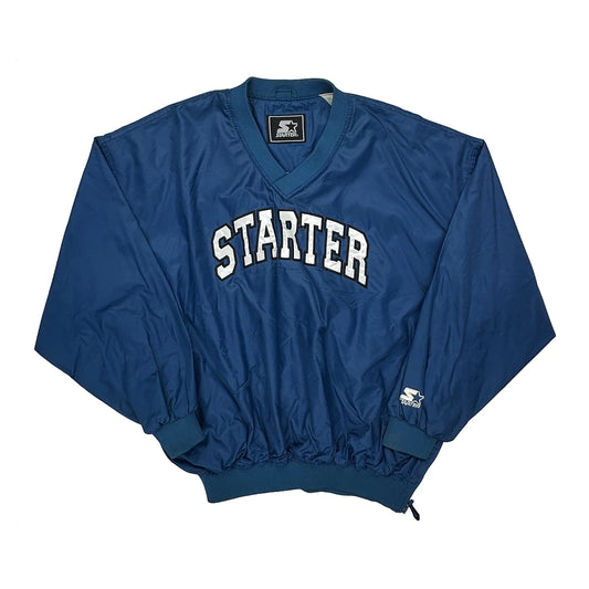 Vintage Starter Spellout Windbreaker - Medium Blue Polyester